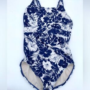 EQ Swimwear Navy Floral Women's One Piece Swimsuit Medium